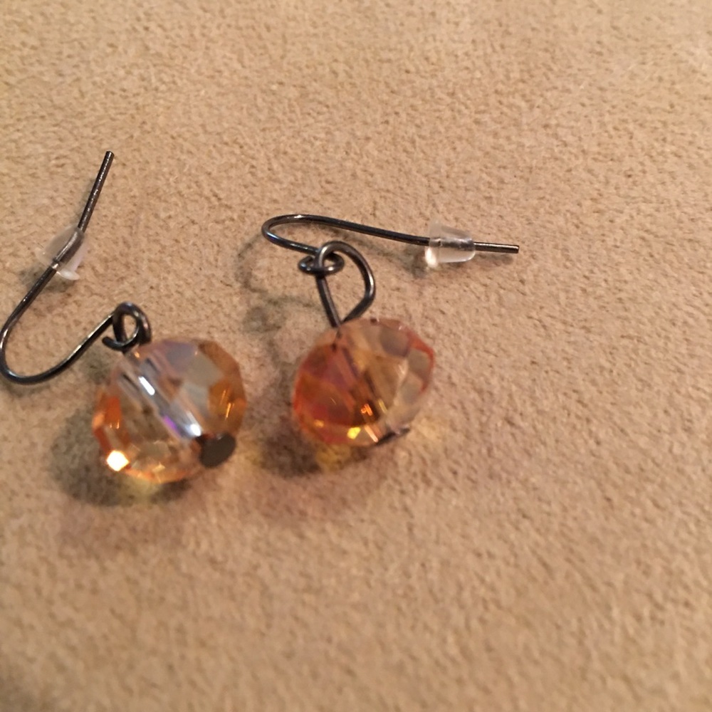 Faceted Crystal Bead Earrings - Picture 2 of 3